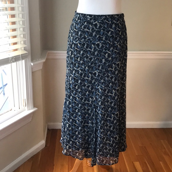 Jones New York Dresses & Skirts - Silk Skirt- Jones NY Blue Print